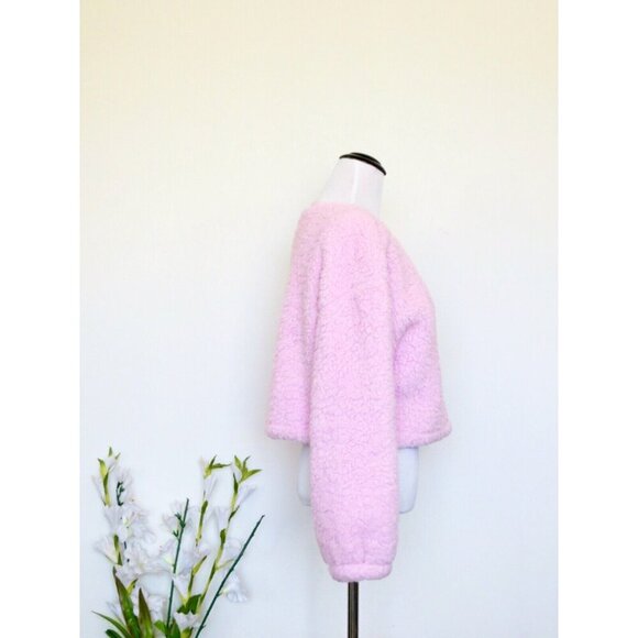 NEW! Forever 21 Hello Kitty x Collection Fuzzy Sherpa Sweater Sanrio Pink SZ S - Picture 8 of 10